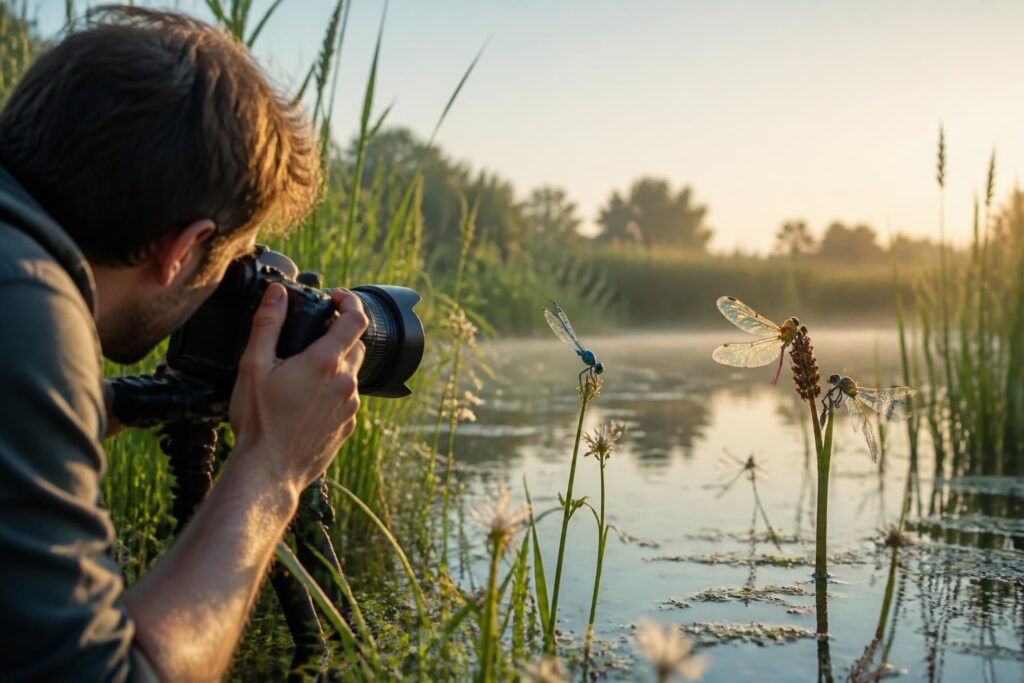 Photographier les libellules au bord de l’eau